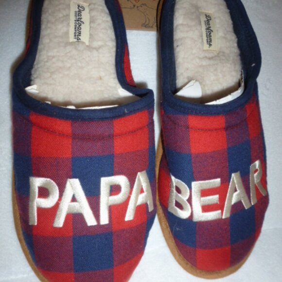 Dearfoams Cozy Comfort Mens Papa Bear Clog Slippers Size: M (9-10) - Picture 1 of 10